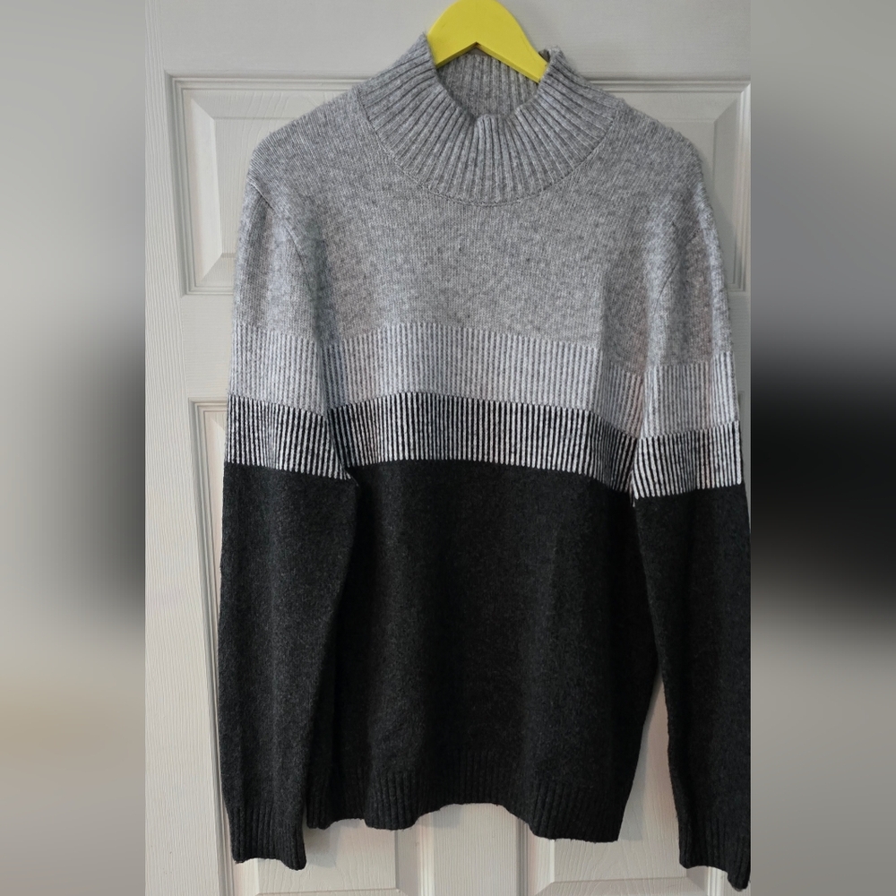 Black and Gray Striped Sweater
